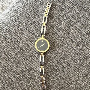 Movado Black Dial Gold and Silver Women's Watch